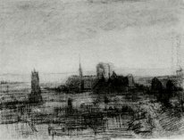 De daken van Parijs Notre Dame 1886
