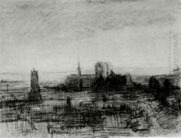 Os telhados de Paris e Notre Dame 1886