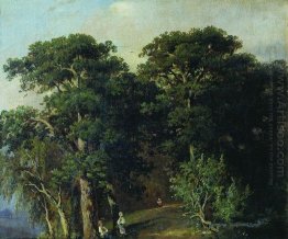 Forest Landscape With Figures 1880