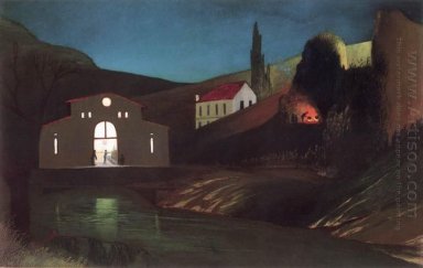 Station électrique à Jajce la nuit
