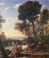 Landskap med Apollo vaktar Besättningar av Admetos 1645