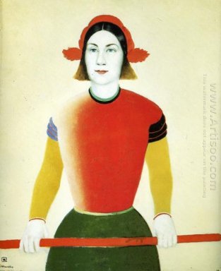 Flicka med Red Flaggstång 1933