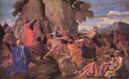 Moses Slående vatten ur klippan 1649