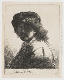 Self Portrait In A Cap And Scarf With The Face Dark Bust 1633