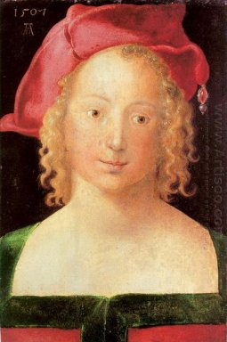 jovem mulher com uma boina vermelha 1507