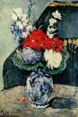 Stillleben Delft-Vase mit Blumen 1874