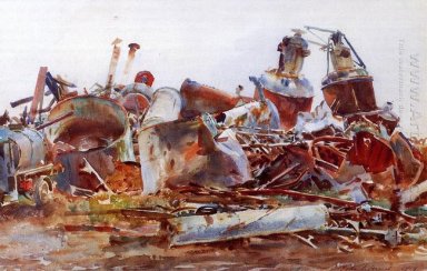 Una raffineria di zucchero Wrecked 1918