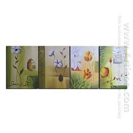 Pintados à mão pintura a óleo floral - conjunto de 4