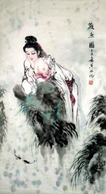 The thinking girl-Chengsi - Chinese Painting