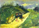 Duas crianças em uma estrada