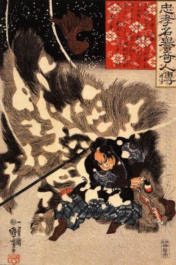 Yamamoto Kansuke Fighting A Cinghiale Gigante