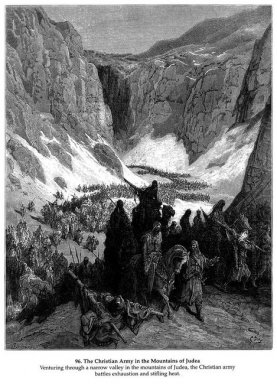 Die christliche Armee in den Bergen von Judäa