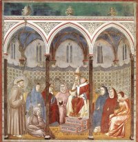 St Francis Predika en predikan Till Honorius III 1299
