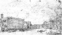 Der Canal Grande von der Rialto-gesehen in Richtung Norden 1725