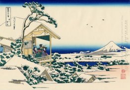 Casa de chá em Koishikawa a manhã após uma queda de neve