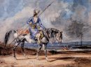 Un homme turc sur un cheval gris