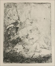 Sebuah Singa Kecil Berburu Dengan Lioness 1641