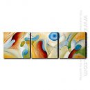 Hand-painted Abstract Oil Painting - Set of 3