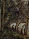 Les Alinges Верхняя Савойя рисунках под деревьями 1845
