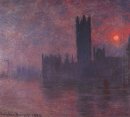 Britisches Parlament bei Sonnenuntergang