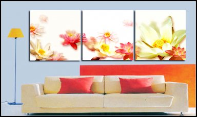 Hand-painted Abstract Oil Painting with Stretched Frame-Set of 3