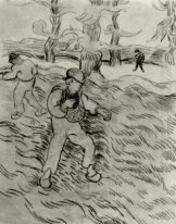 Campo Con Due Seminatori E Alberi 1890