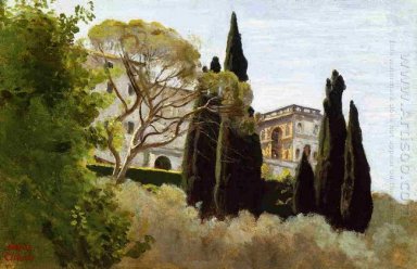 La fachada de la Villa d\'Este en Tivoli vista desde el Jardín 1