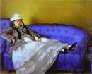 Madame Manet em um sofá azul 1874