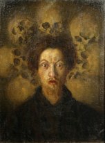 Self-portrait with skulls