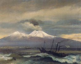 Vista do Monte Vesúvio em 1830 Inverno