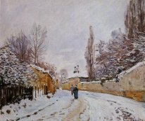 Дорога под снегом Louveciennes