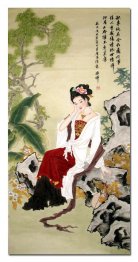 Mooie Dame - Chinees schilderij  Mooie Dame - Chinees schilderij