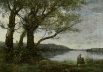 Três árvores com uma vista para o lago