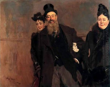 John Lewis Brown med fru och dotter 1890