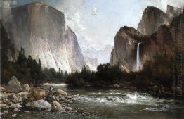 Piute Pesca no rio Merced, vale de Yosemite 1891