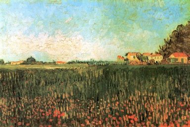 Fermes dans une champ de blé près d\'Arles 1888