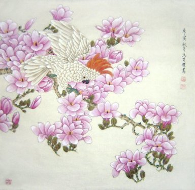 Magnolia & Birds - kinesisk målning