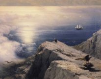 Un paisaje costero rocoso en el mar Egeo 1884