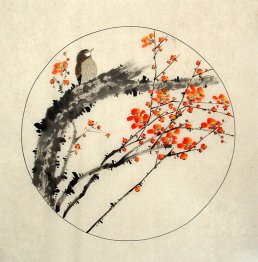 Fåglar & blommor - kinesisk målning