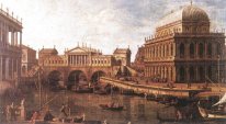 Capriccio een palladiaans ontwerp voor de rialto brug met gebouw
