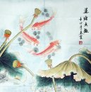 Fish & Lotus - Pittura cinese