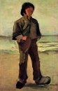 Pescador na praia 1882