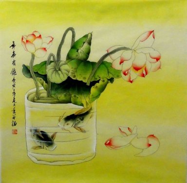 Lotus - Китайская живопись (Полу-ручной)