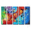 Hand-painted Abstract Oil Painting - Set of 5