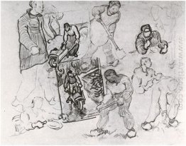 Lembar Dengan Sketches Of Kerja People 1890 1