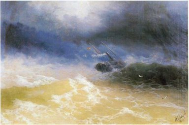 Hurricane em um mar 1899