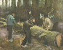 Empat Pria Cutting Wood 1882