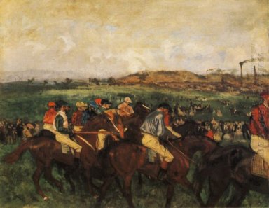 Herren Jockeys vor dem Start 1862