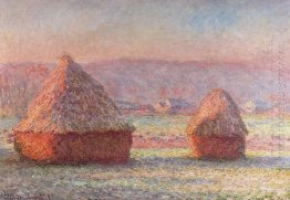 Monte de feno branco do Frost Sunrise