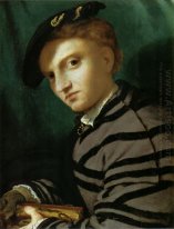 Stående av en ung man med en bok 1527
